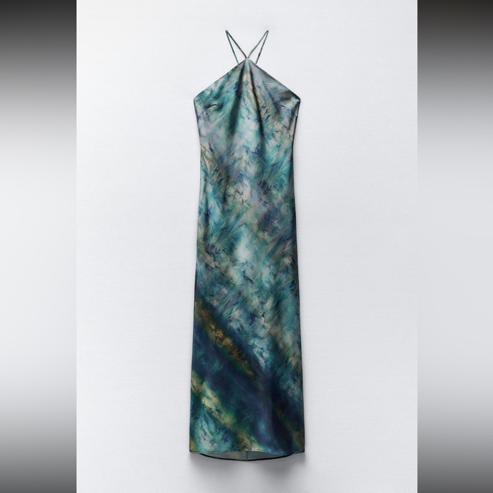 Zara tie-dye print halter dress